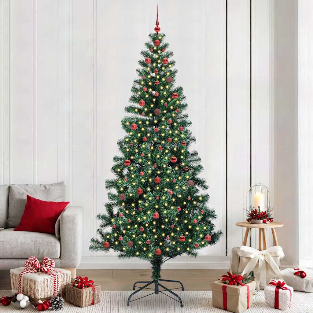 Künstlicher vorbeleuchteter Weihnachtsbaum Grün 240 cm