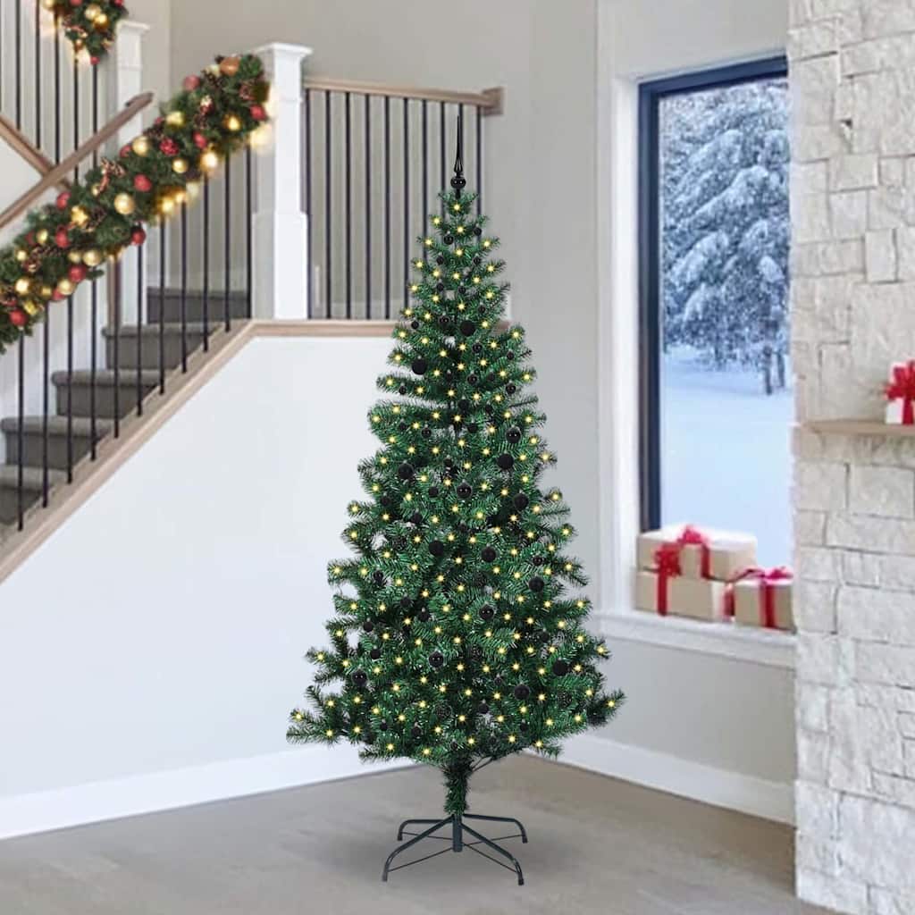 Künstlicher vorbeleuchteter Weihnachtsbaum Grün 240 cm