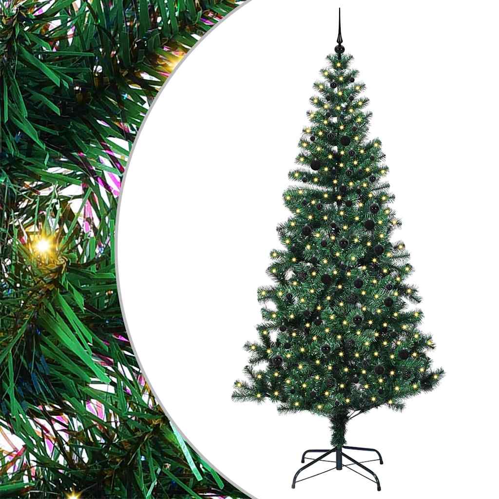 Künstlicher vorbeleuchteter Weihnachtsbaum Grün 240 cm