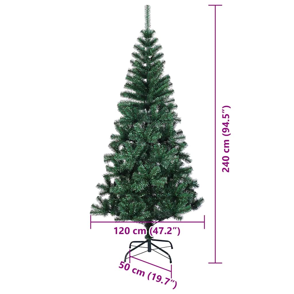 Künstlicher vorbeleuchteter Weihnachtsbaum Grün 240 cm