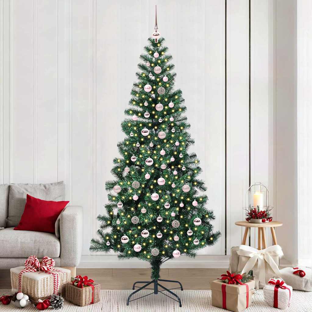 Künstlicher vorbeleuchteter Weihnachtsbaum Grün 240 cm