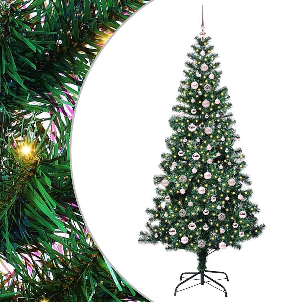 Künstlicher vorbeleuchteter Weihnachtsbaum Grün 240 cm