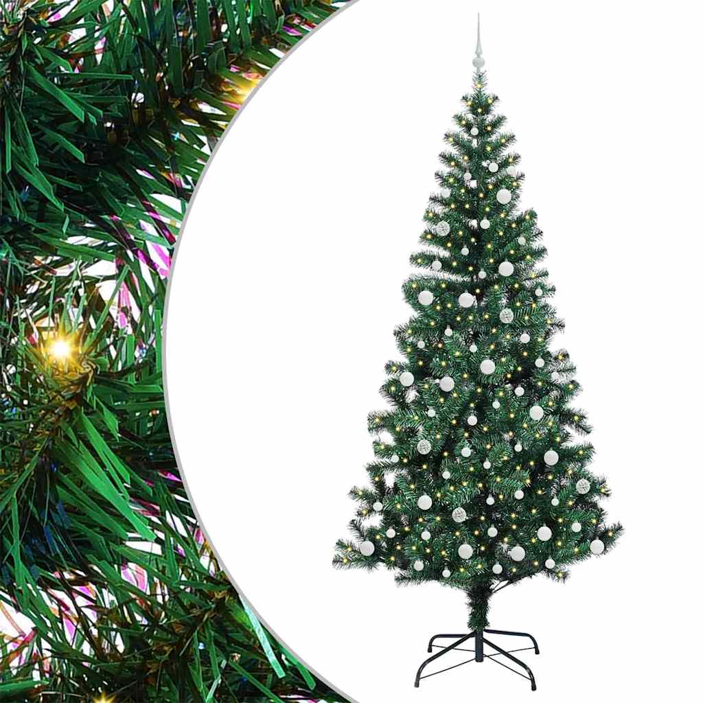 Künstlicher vorbeleuchteter Weihnachtsbaum Grün 240 cm