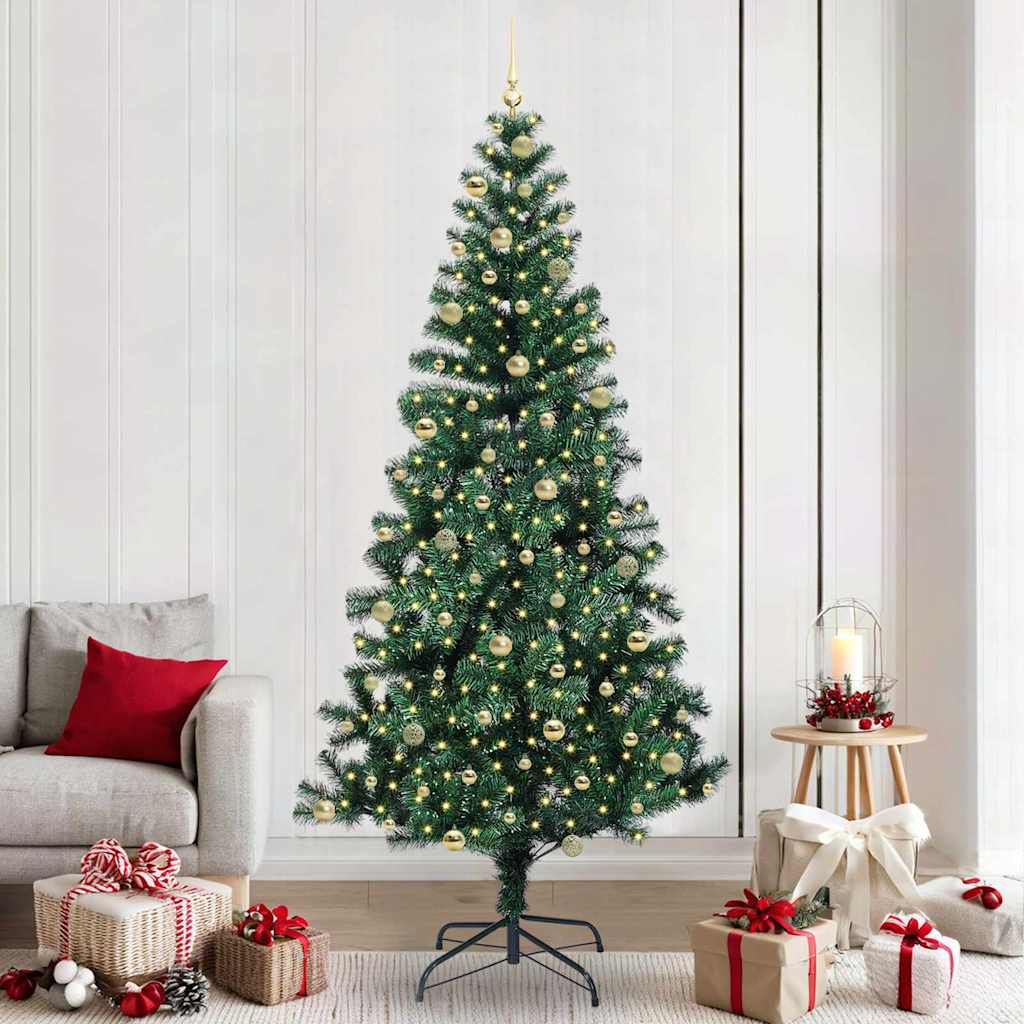 Künstlicher vorbeleuchteter Weihnachtsbaum Grün 240 cm