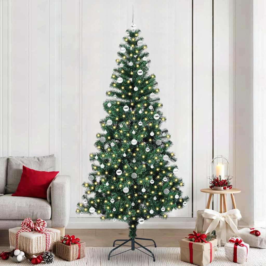 Künstlicher vorbeleuchteter Weihnachtsbaum Grün 240 cm