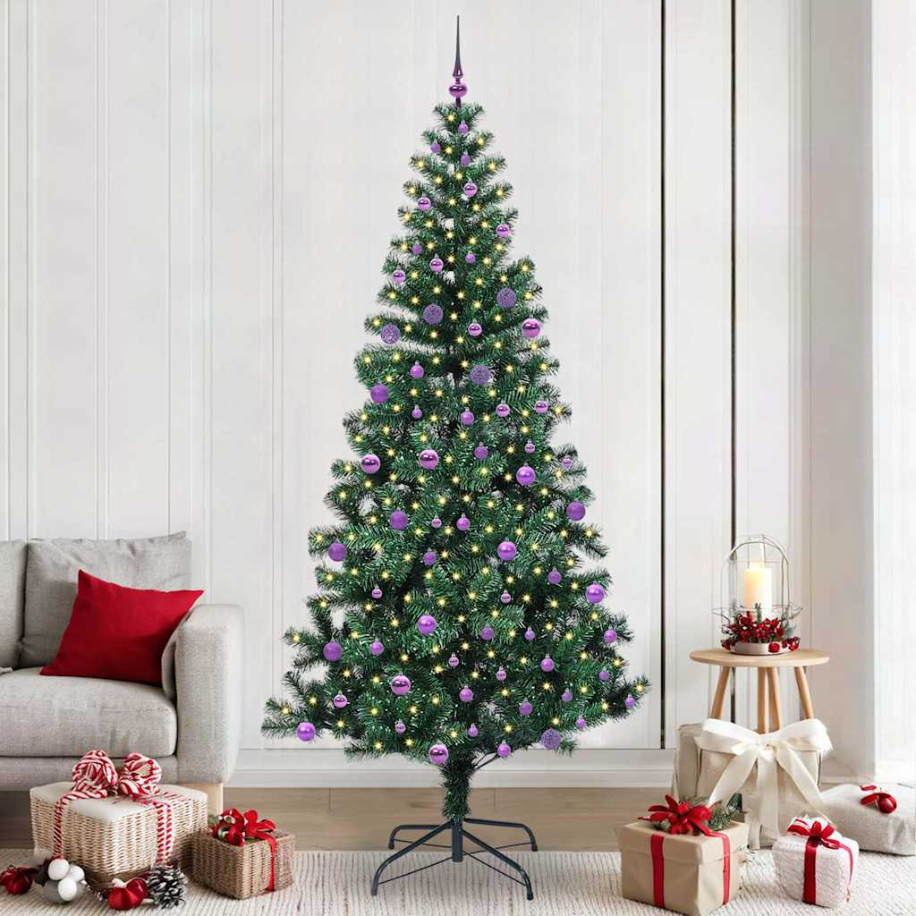 Künstlicher vorbeleuchteter Weihnachtsbaum Grün 240 cm
