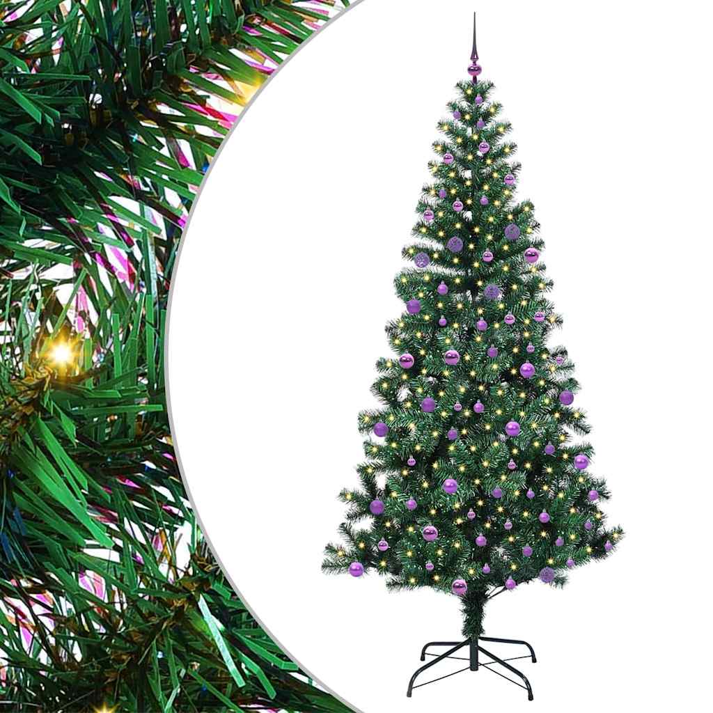 Künstlicher vorbeleuchteter Weihnachtsbaum Grün 240 cm