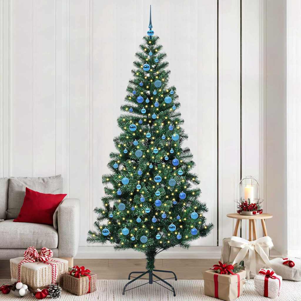 Künstlicher vorbeleuchteter Weihnachtsbaum Grün 240 cm