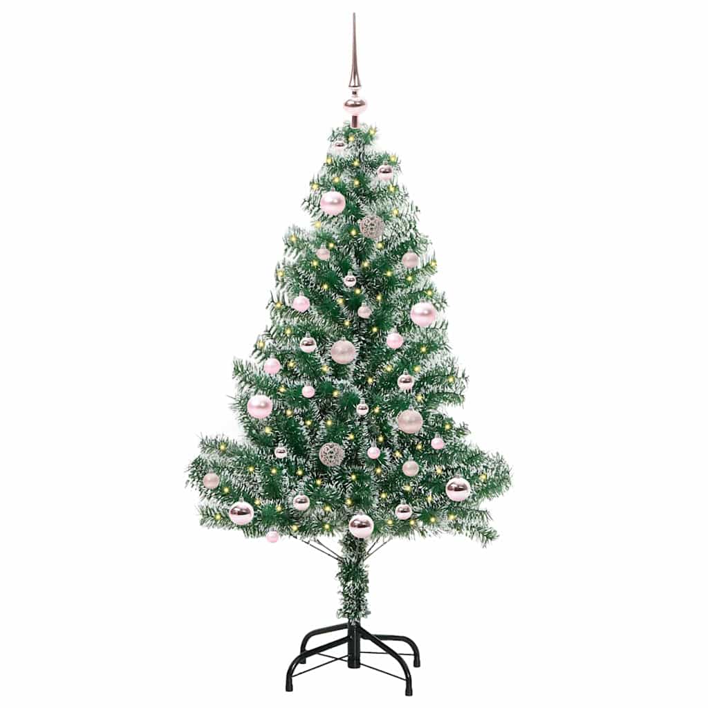 Artificial Christmas Tree Flocked Grün und Weiß 150 cm