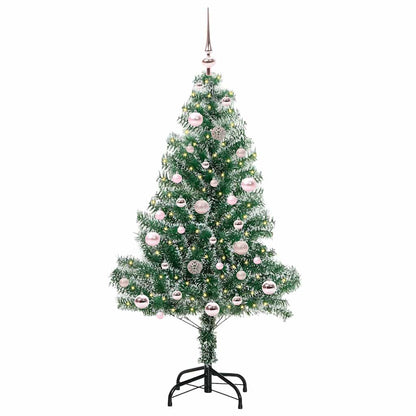 Artificial Christmas Tree Flocked Grün und Weiß 150 cm