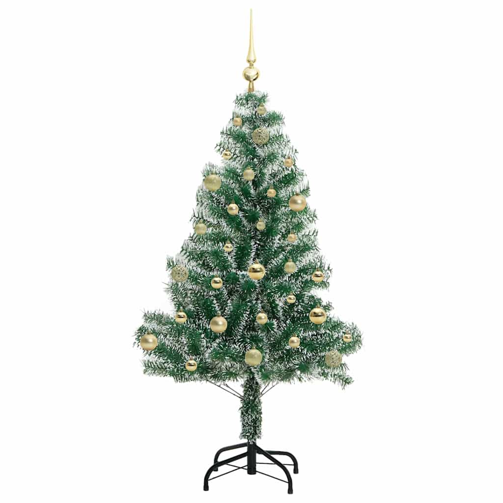 Artificial Christmas Tree Flocked Grün und Weiß 150 cm