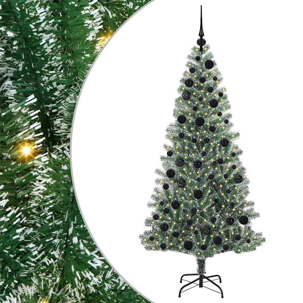 Künstlicher Weihnachtsbaum beschneit mit LED Licht 180 cm