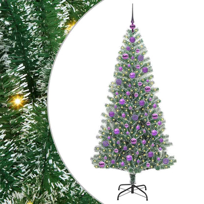 Künstlicher Weihnachtsbaum beschneit mit LED Licht 180 cm