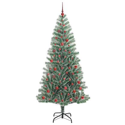 Artificial Christmas Tree Flocked Grün und Weiß 210 cm