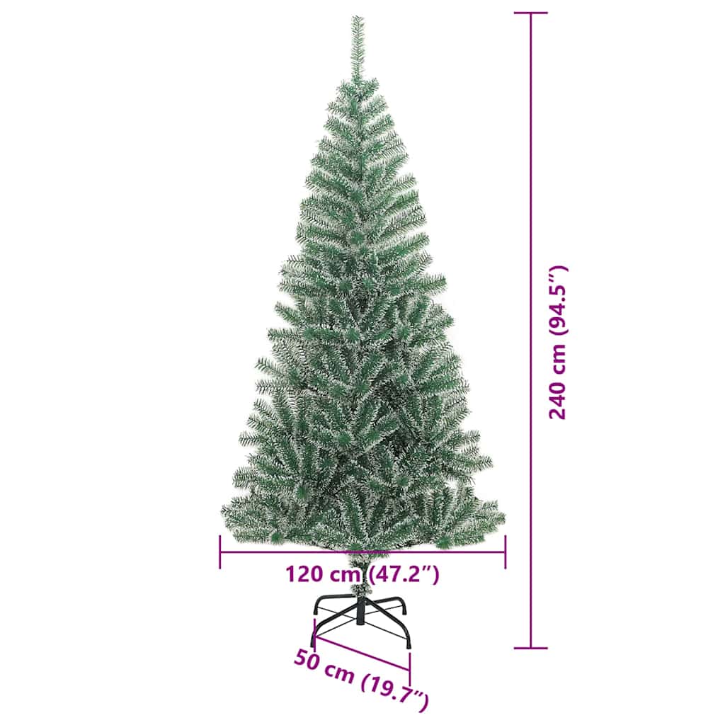 Künstlicher Weihnachtsbaum beschneit mit LED Licht 240 cm