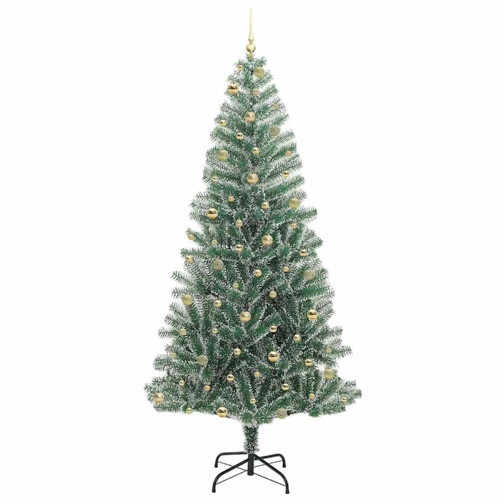 Künstlicher Weihnachtsbaum beschneit mit LED Licht 240 cm