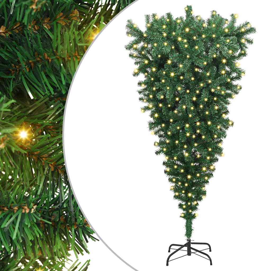 Umgedrehter künstlicher vorbeleuchteter Weihnachtsbaum Grün PVC
