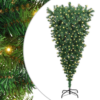 Umgedrehter künstlicher vorbeleuchteter Weihnachtsbaum Grün PVC