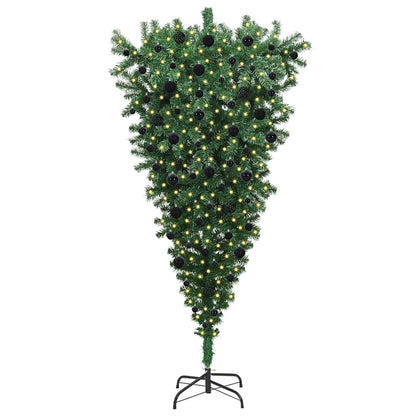 Umgedrehter Kunst Weihnachtsbaum mit Kugelset Grün 180 cm PVC