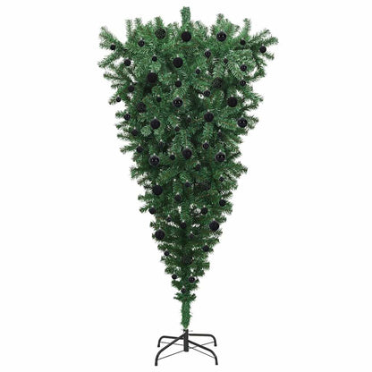 Umgedrehter Kunst Weihnachtsbaum mit Kugelset Grün 180 cm PVC