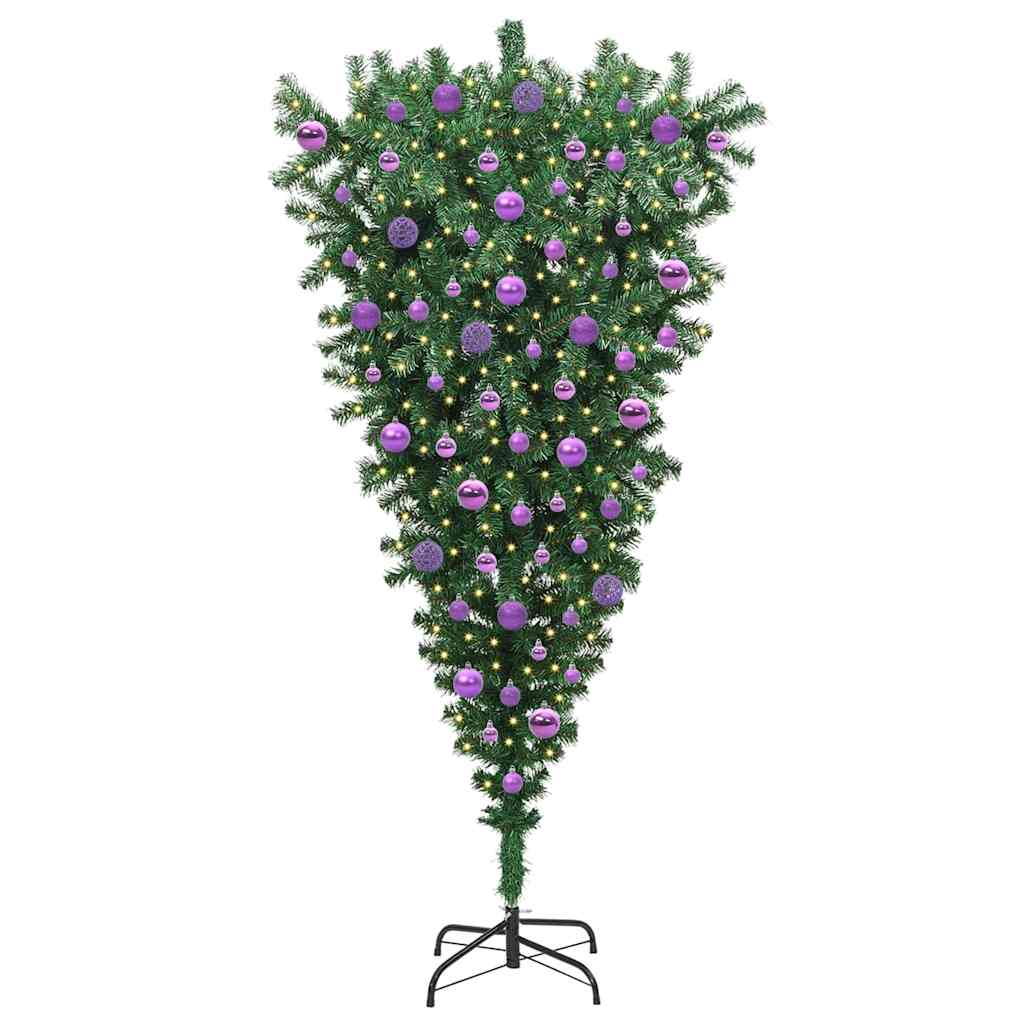 Umgedrehter Kunst Weihnachtsbaum mit Kugelset Grün 180 cm PVC