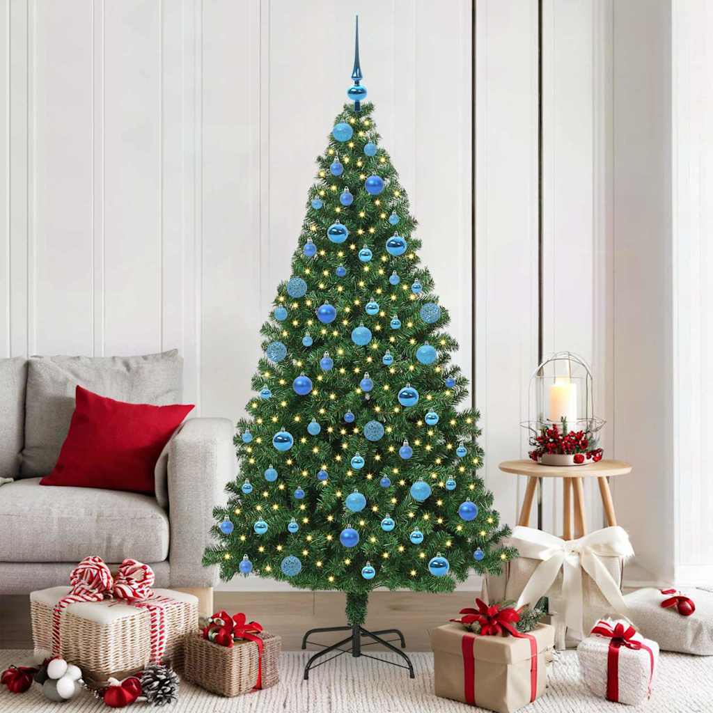 Umgedrehter Kunst Weihnachtsbaum mit Kugelset Grün 180 cm PVC