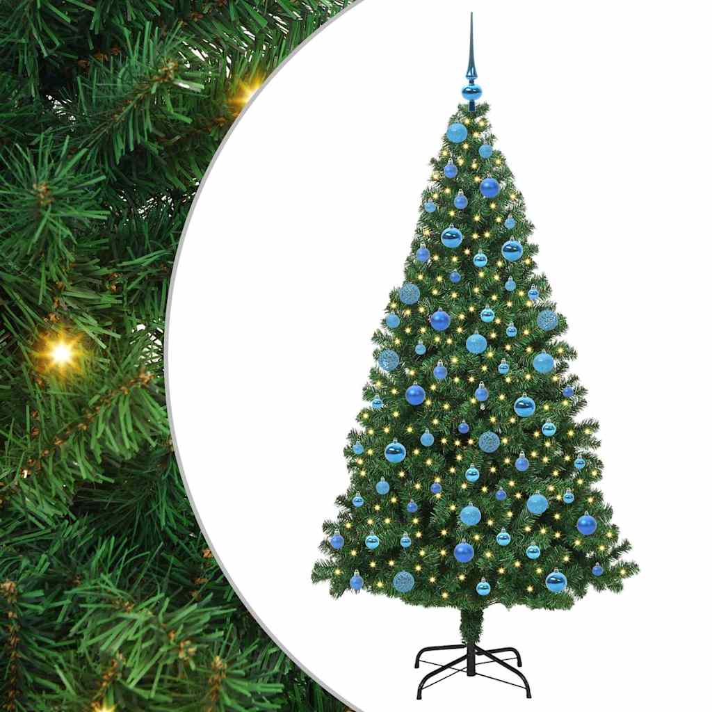 Umgedrehter Kunst Weihnachtsbaum mit Kugelset Grün 180 cm PVC
