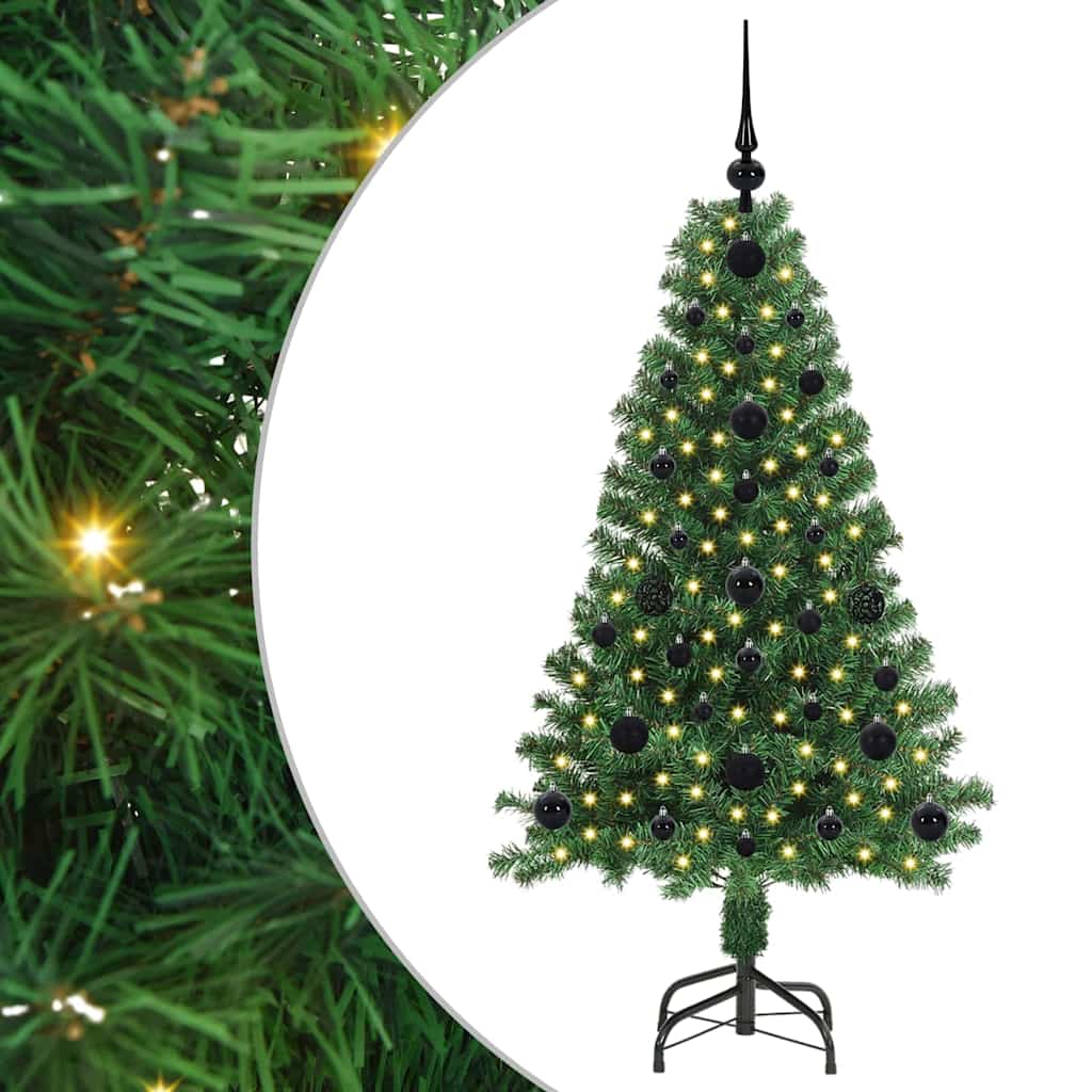 Künstlicher Weihnachtsbaum mit 150 LEDs mit Ständer Grün 120 cm