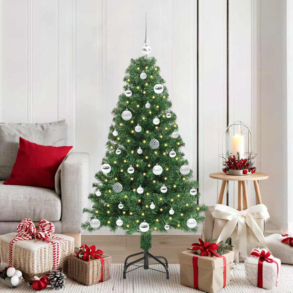 Künstlicher Weihnachtsbaum mit 150 LEDs mit Ständer Grün 150 cm