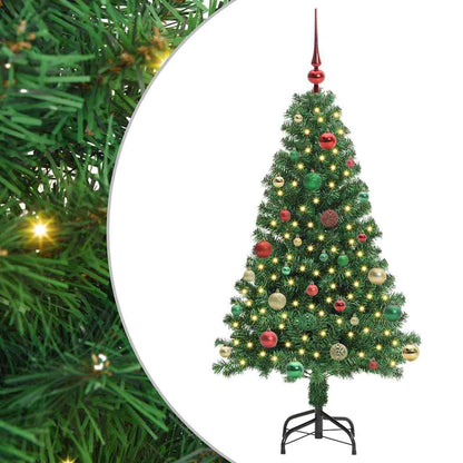 Künstlicher Weihnachtsbaum mit 150 LEDs mit Ständer Grün 150 cm