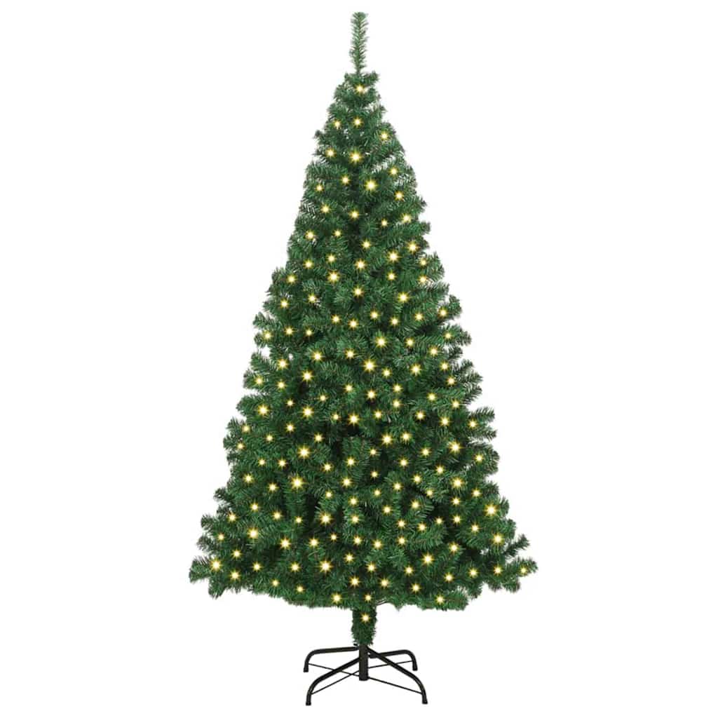 Künstlicher Weihnachtsbaum mit 300 LEDs mit Ständer Grün 180 cm