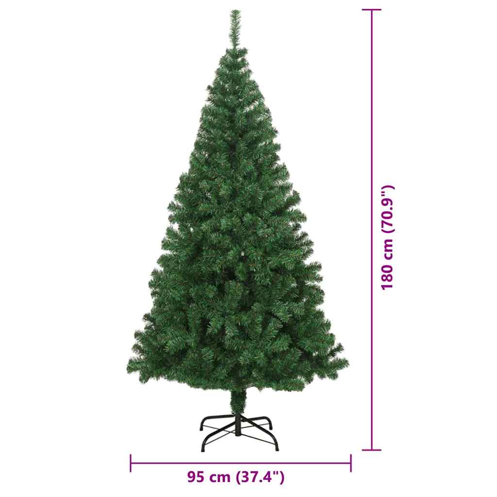 Künstlicher Weihnachtsbaum mit 300 LEDs mit Ständer Grün 180 cm