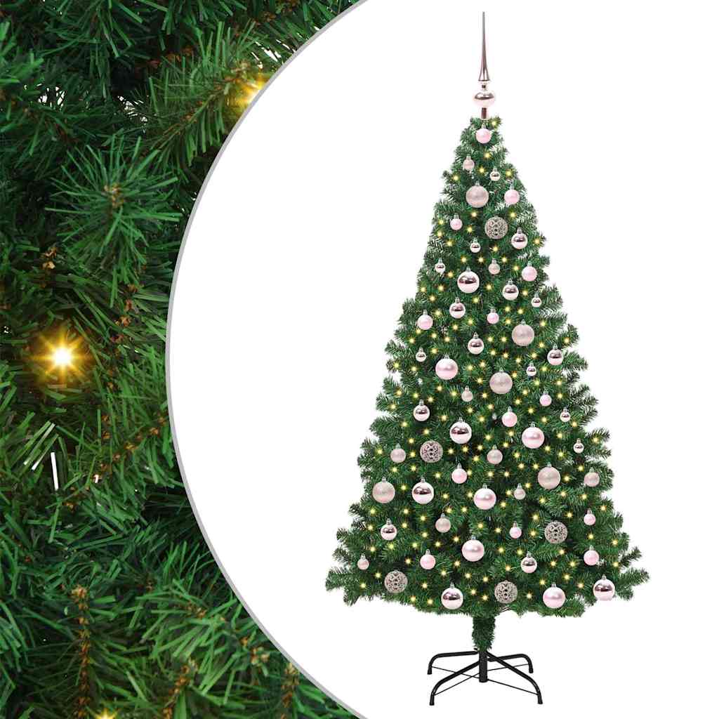 Künstlicher Weihnachtsbaum mit 300 LEDs mit Ständer Grün 180 cm
