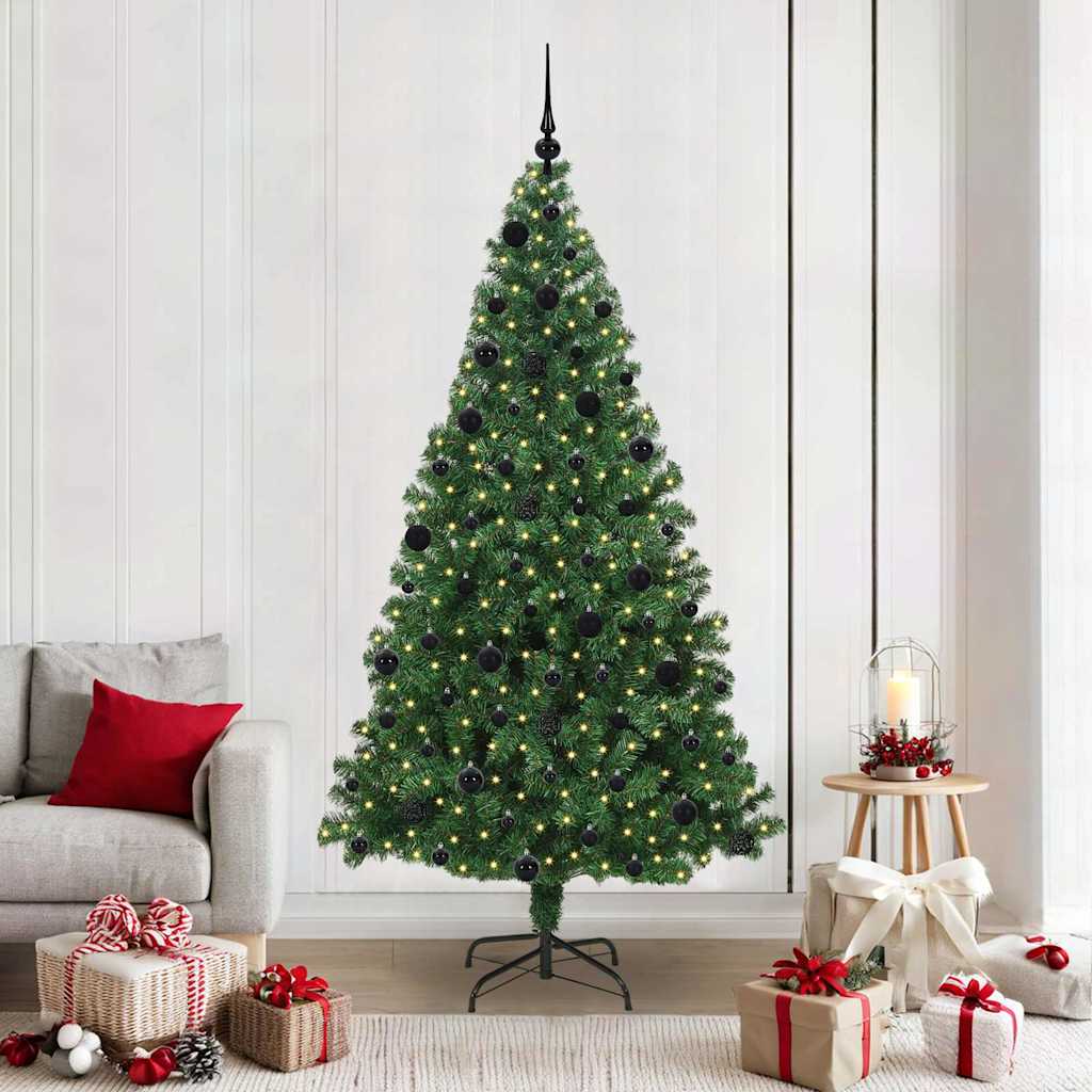 Künstlicher Weihnachtsbaum mit 300 LEDs mit Ständer Grün 210 cm