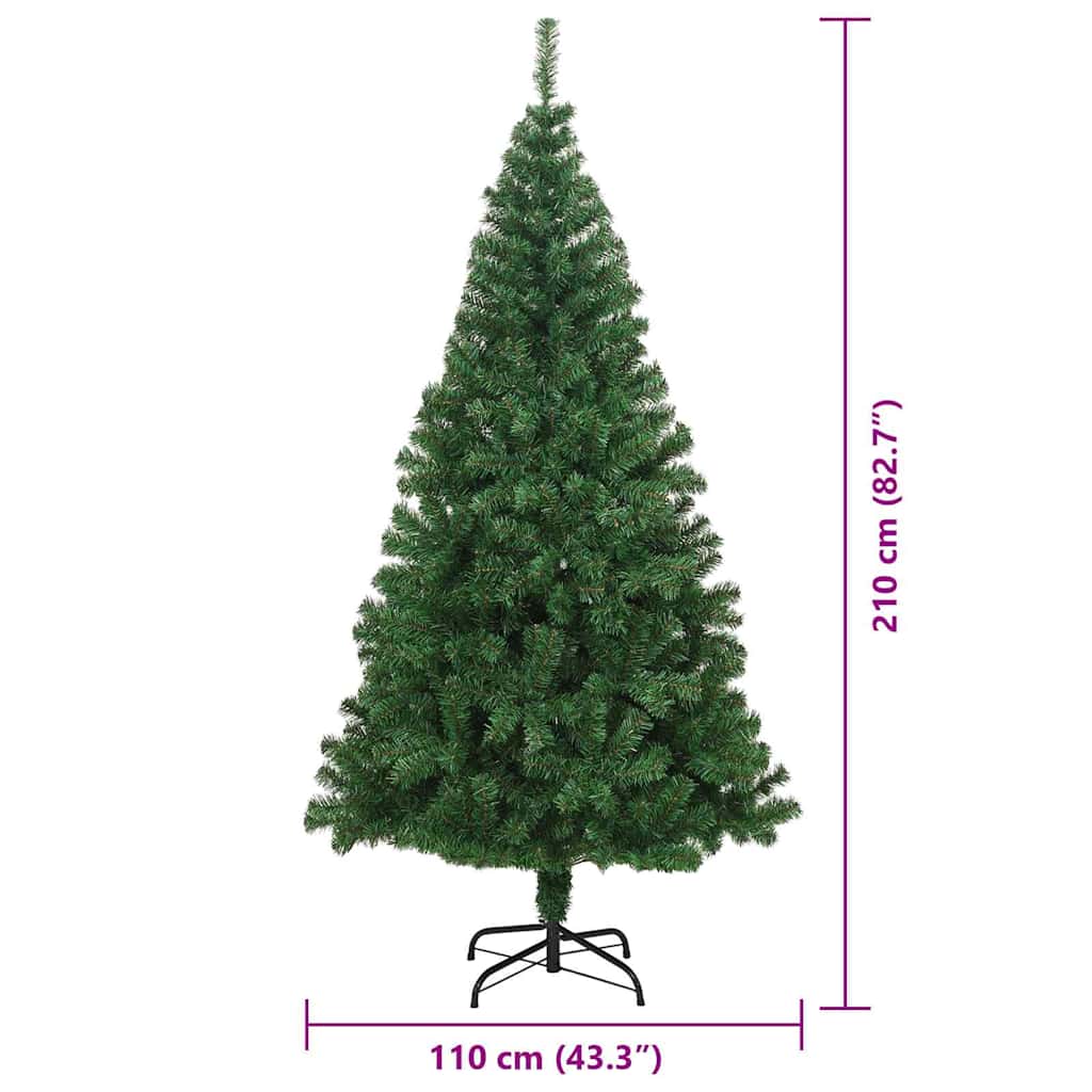 Künstlicher Weihnachtsbaum mit 300 LEDs mit Ständer Grün 210 cm