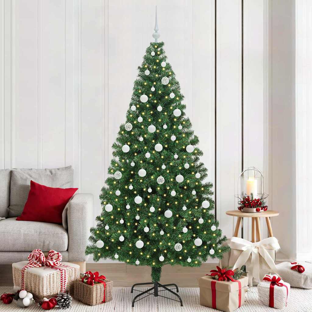 Künstlicher Weihnachtsbaum mit 300 LEDs mit Ständer Grün 210 cm