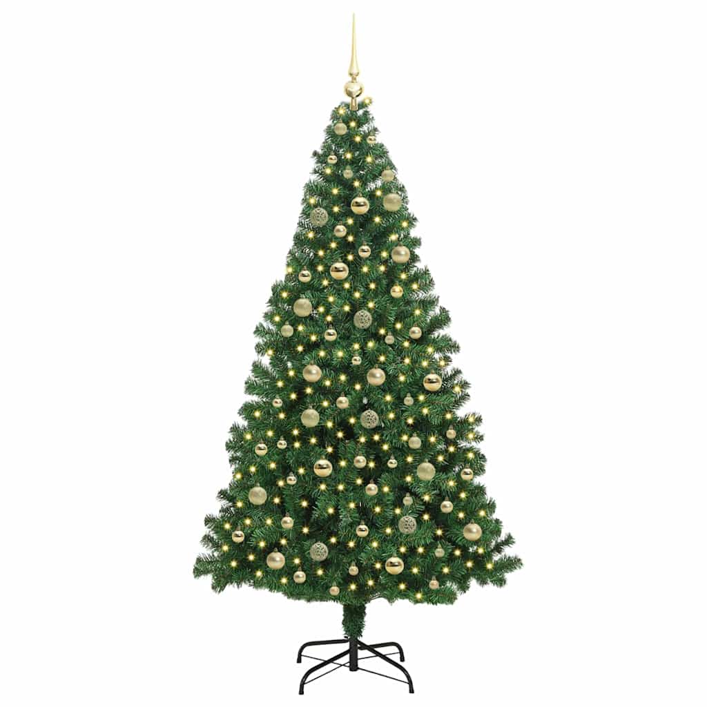 Weihnachtsbaum mit LED-Beleuchtung 210 cm 300 LEDs Warmes Weiß