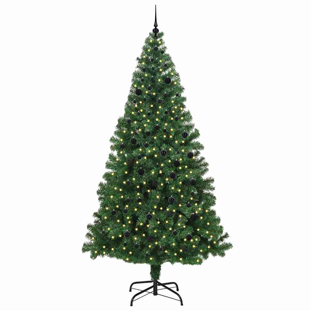 Künstlicher Weihnachtsbaum mit 300 LEDs mit Ständer Grün 240 cm