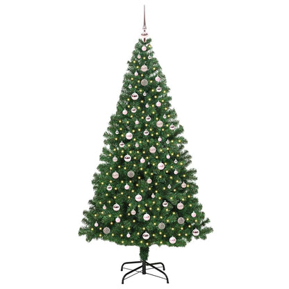 Künstlicher Weihnachtsbaum mit 300 LEDs mit Ständer Grün 240 cm