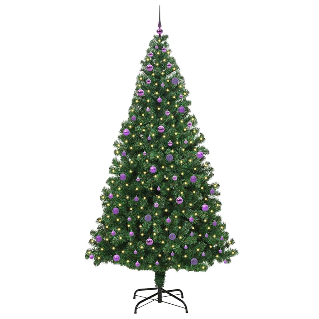 Künstlicher Weihnachtsbaum mit 300 LEDs mit Ständer Grün 240 cm