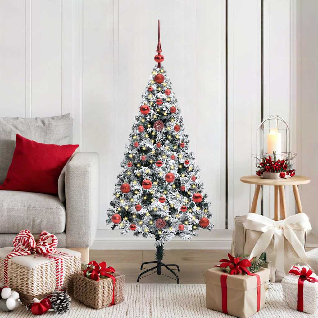 Künstlicher Weihnachtsbaum mit 150 LEDs mit Ständer Weiß 120 cm