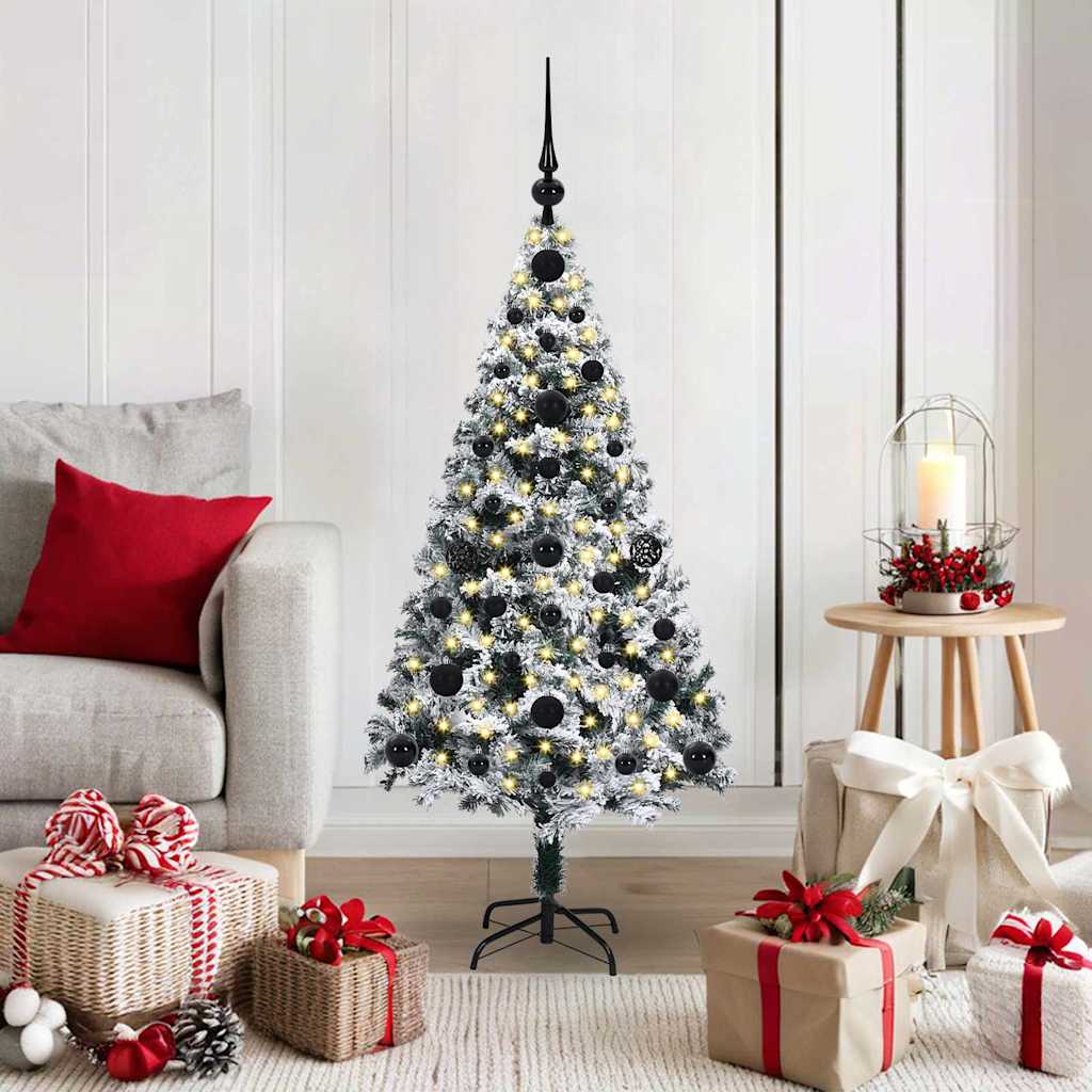Künstlicher Weihnachtsbaum mit 150 LEDs mit Ständer Weiß 120 cm
