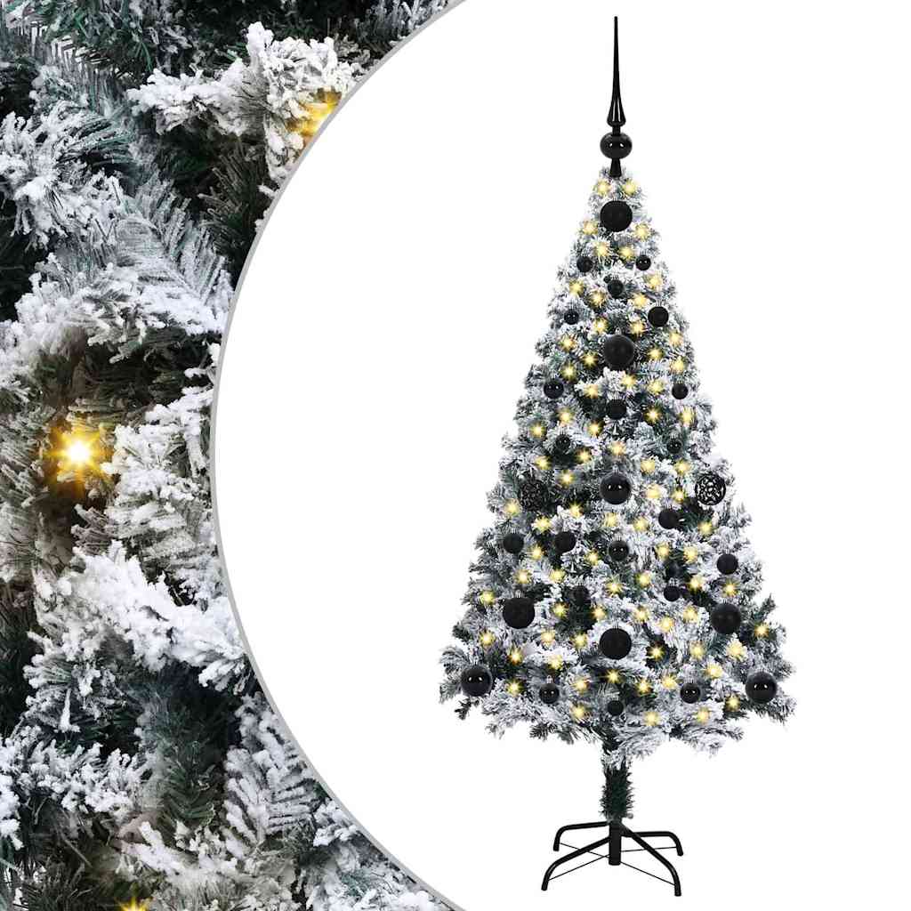 Künstlicher Weihnachtsbaum mit 150 LEDs mit Ständer Weiß 120 cm
