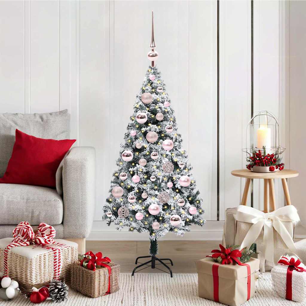 Künstlicher Weihnachtsbaum mit 150 LEDs mit Ständer Weiß 120 cm