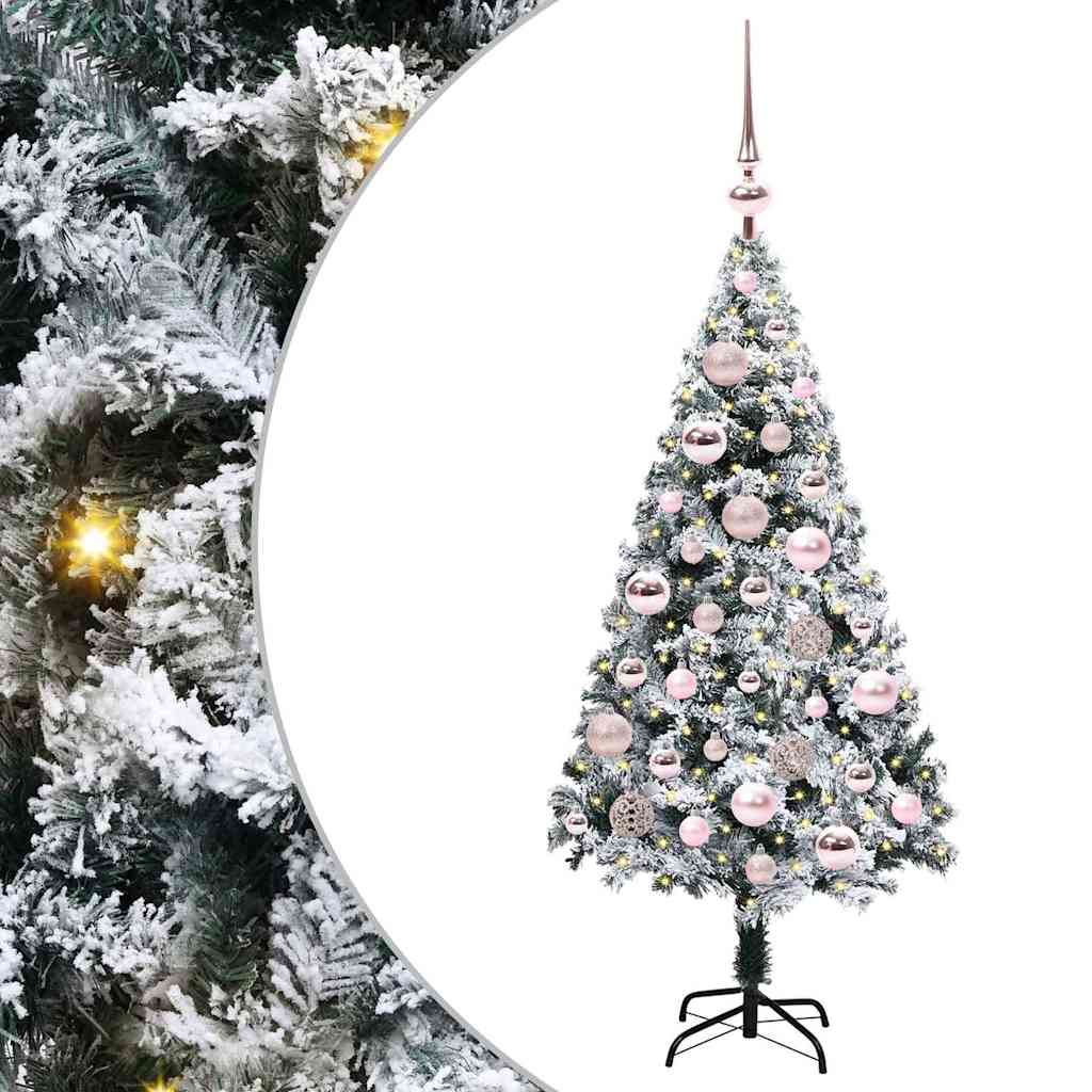 Künstlicher Weihnachtsbaum mit 150 LEDs mit Ständer Weiß 120 cm