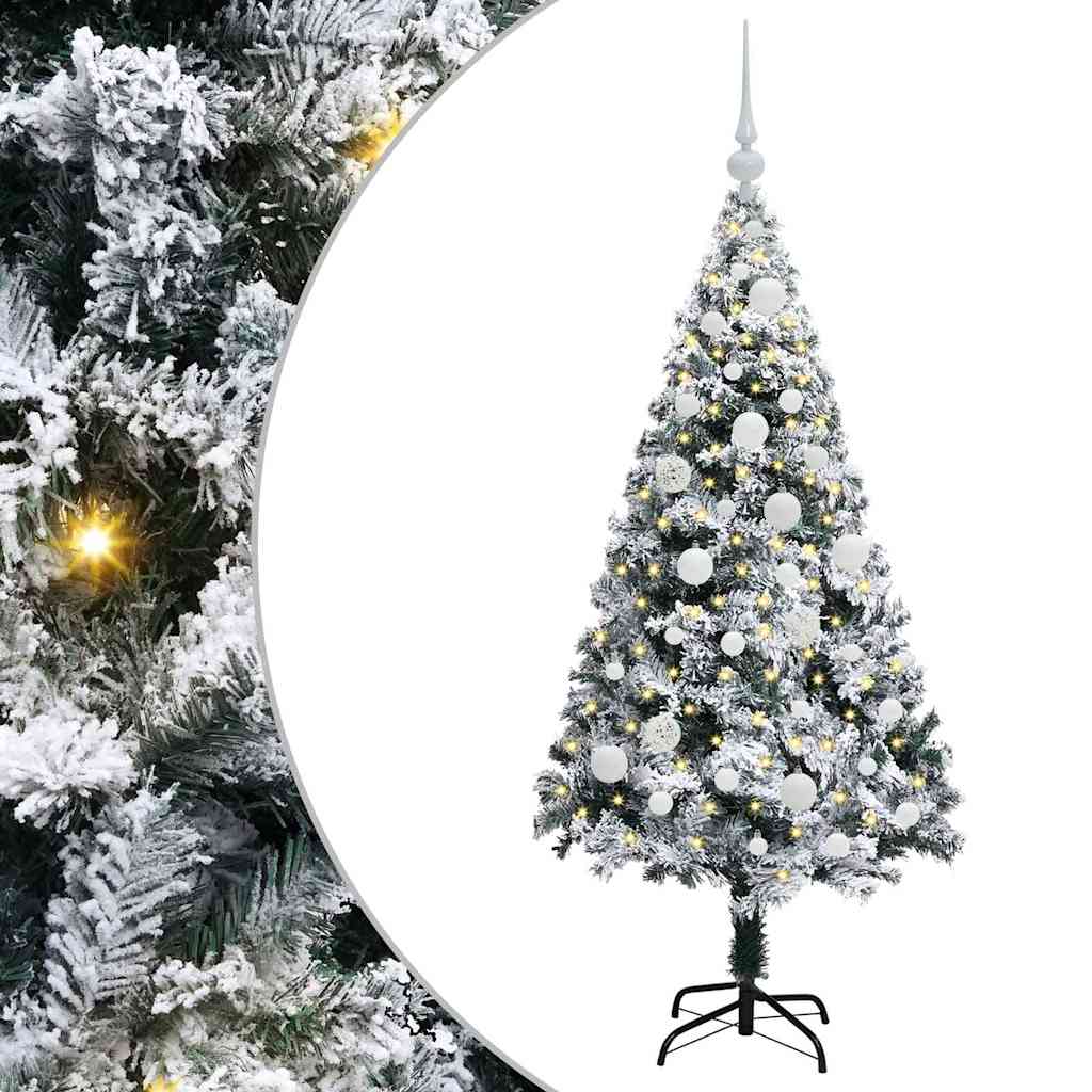 Künstlicher Weihnachtsbaum mit 150 LEDs mit Ständer Weiß 120 cm