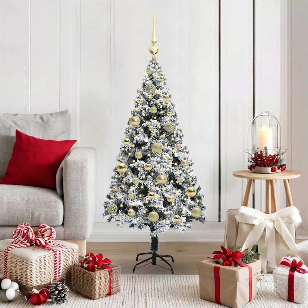 Künstlicher Weihnachtsbaum mit 150 LEDs mit Ständer Weiß 120 cm