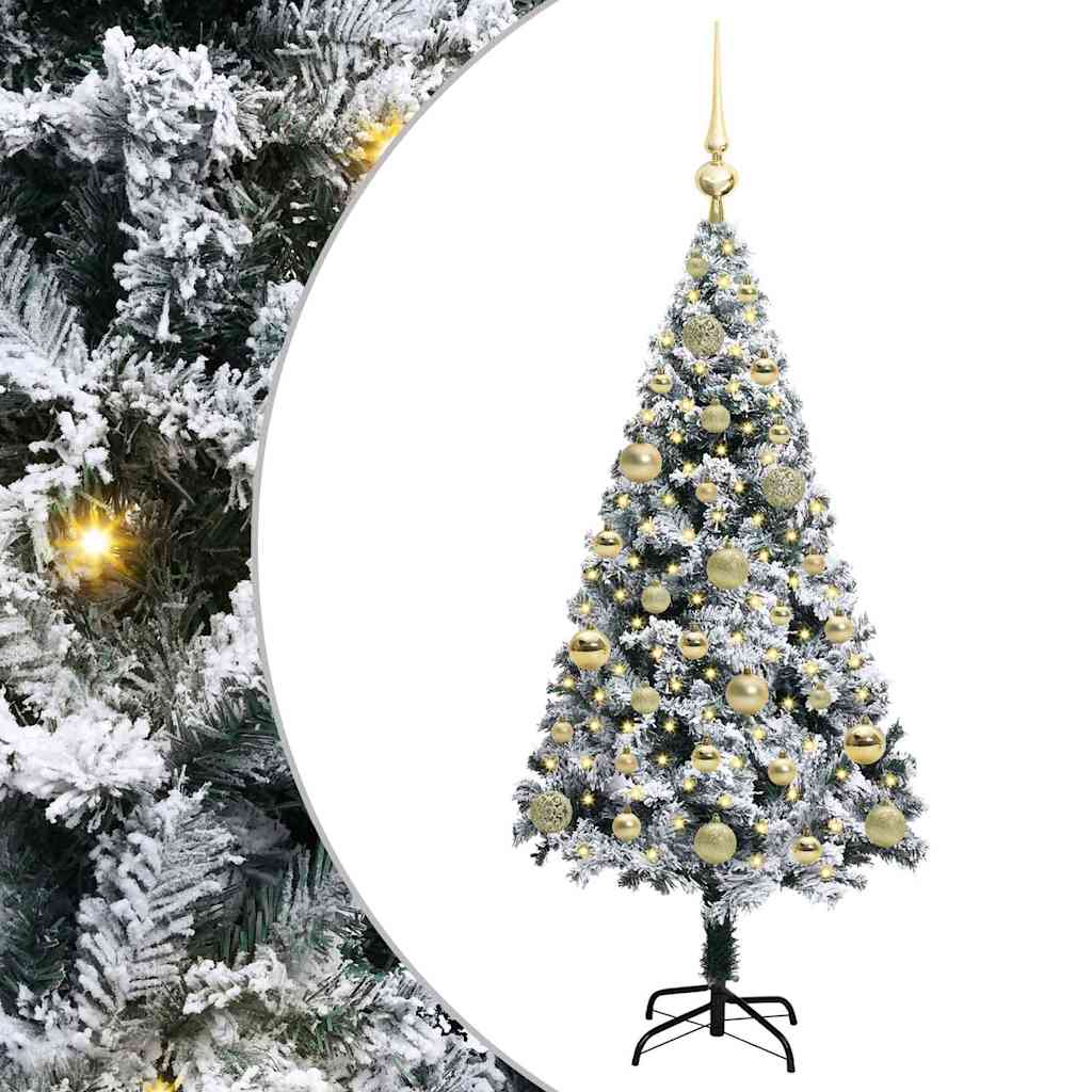 Künstlicher Weihnachtsbaum mit 150 LEDs mit Ständer Weiß 120 cm