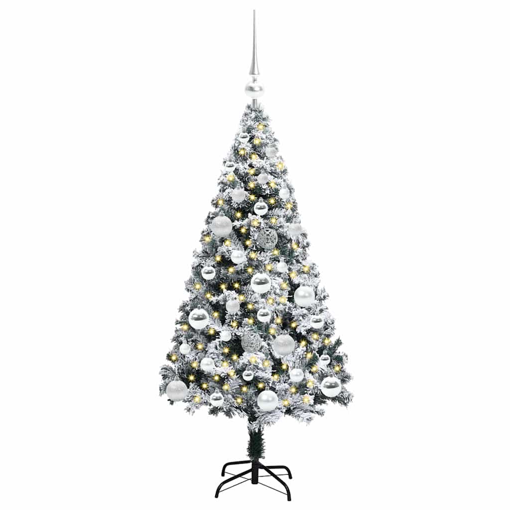 Künstlicher Weihnachtsbaum mit 150 LEDs mit Ständer Weiß 120 cm