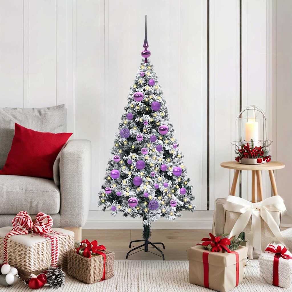 Künstlicher Weihnachtsbaum mit 150 LEDs mit Ständer Weiß 120 cm